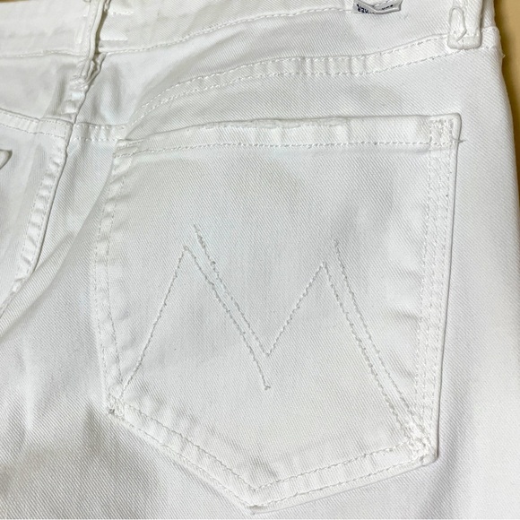 MOTHER The Looker Crop Jeans Size 30 White Glass Slipper - Picture 7 of 11